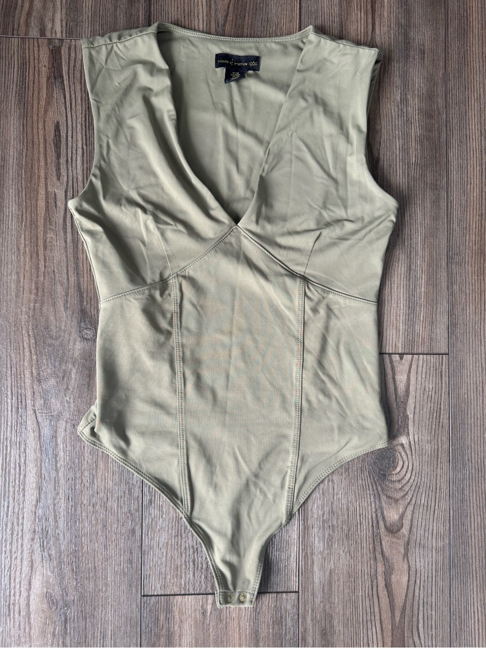 House of Harlow Olive Green One-Piece Bodysuit - M